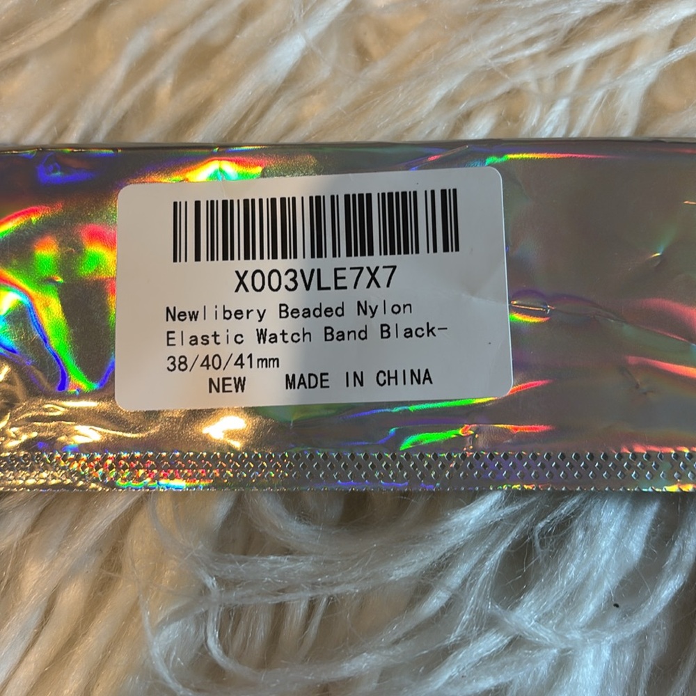 Elastic beaded Apple Watch band black - Picture 2 of 2